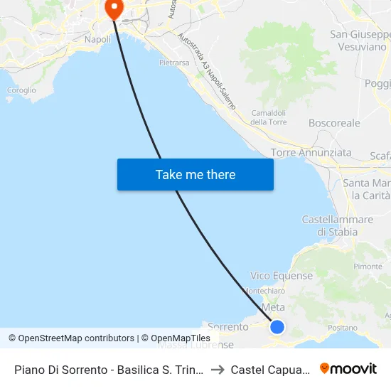 Piano Di Sorrento - Holy Trinity Basilica to Castel Capuano map