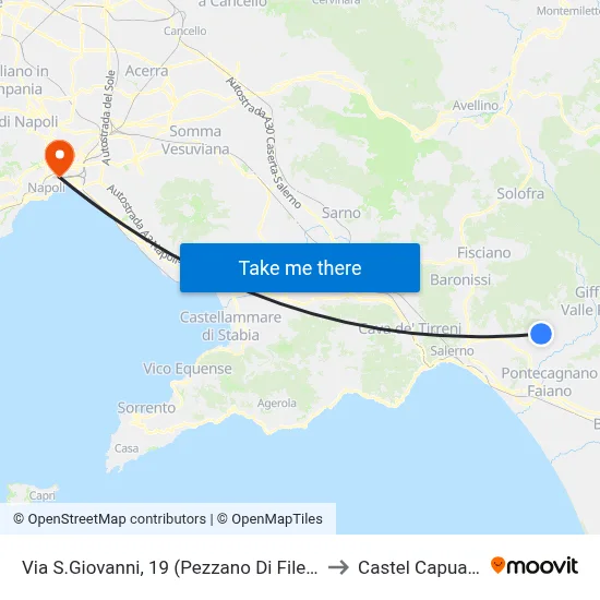 Via San Giovanni, 19 (Pezzano of Filetta) to Castel Capuano map