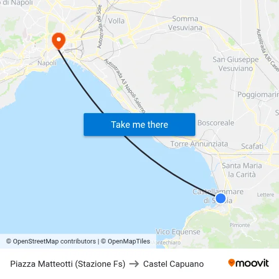 Matteotti Square (Railway Station) to Castel Capuano map