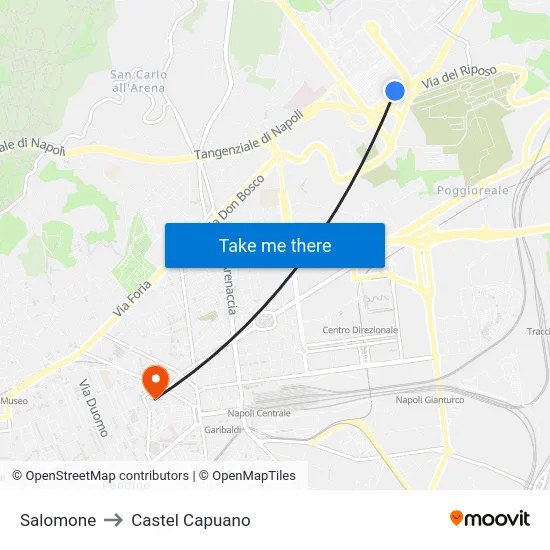 Salomone to Castel Capuano map