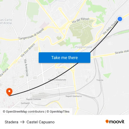 Stadera to Castel Capuano map