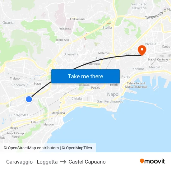 Caravaggio - Loggetta to Castel Capuano map