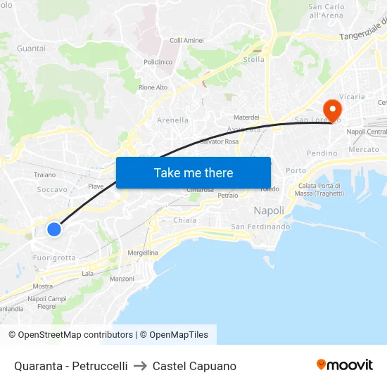 Quaranta - Petruccelli to Castel Capuano map