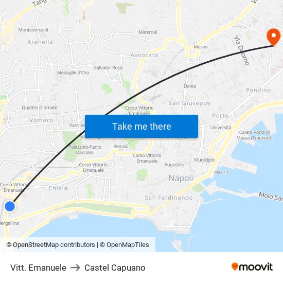 Vitt. Emanuele to Castel Capuano map