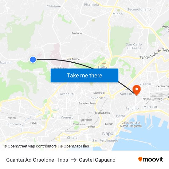 Guantai Ad Orsolone - Inps to Castel Capuano map