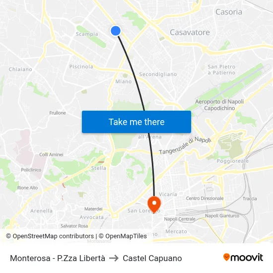 Monterosa - Liberty Square to Castel Capuano map