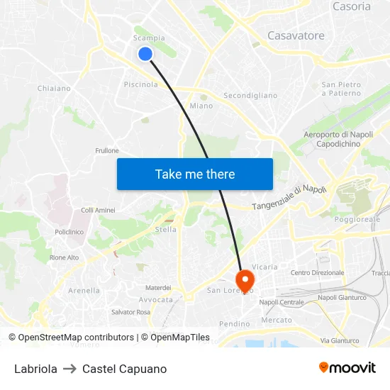 Labriola to Castel Capuano map