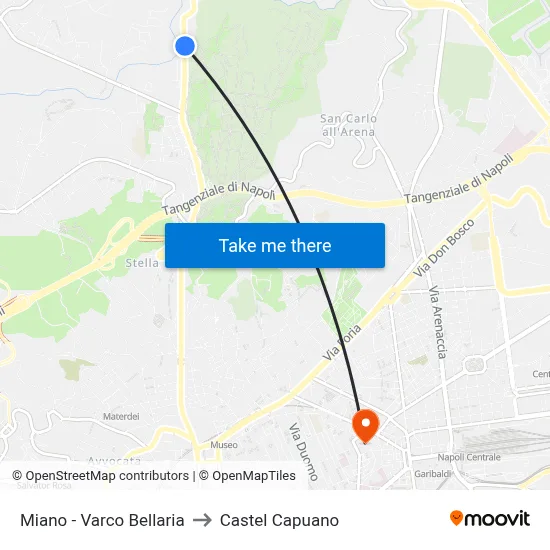 Miano - Bellaria Gate to Castel Capuano map