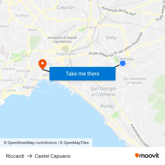 Riccardi to Castel Capuano map