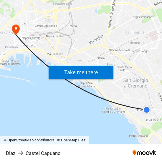 Diaz to Castel Capuano map