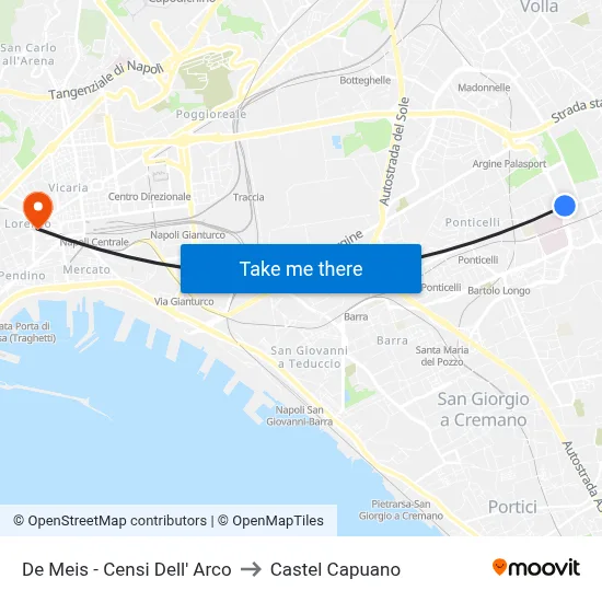 De Meis - Censi Dell' Arco to Castel Capuano map