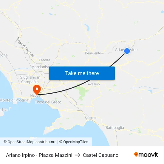 Ariano Irpino - Mazzini Square to Castel Capuano map