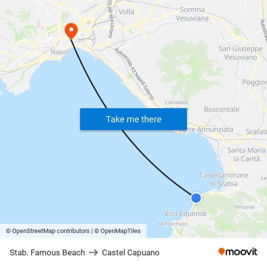 Stab. Famous Beach to Castel Capuano map