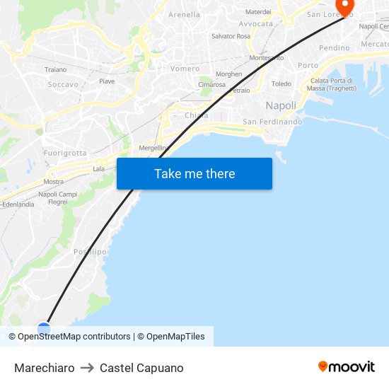 Marechiaro to Castel Capuano map