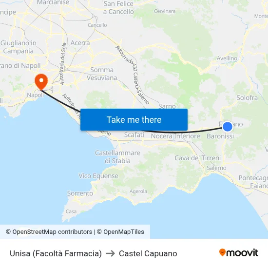 UNISA (Faculty of Pharmacy) to Castel Capuano map