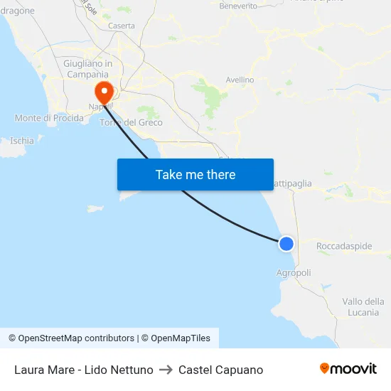 Laura Mare - Neptune Beach to Castel Capuano map