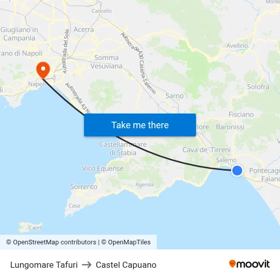 Tafuri Waterfront to Castel Capuano map