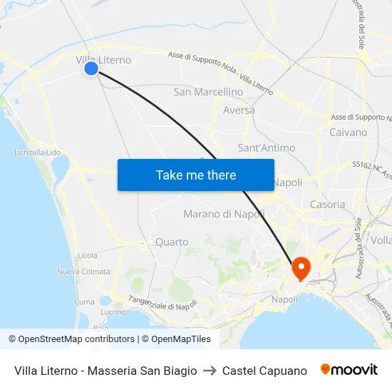 Villa Literno - Masseria San Biagio to Castel Capuano map