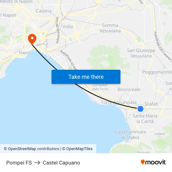 Pompei Station to Castel Capuano map