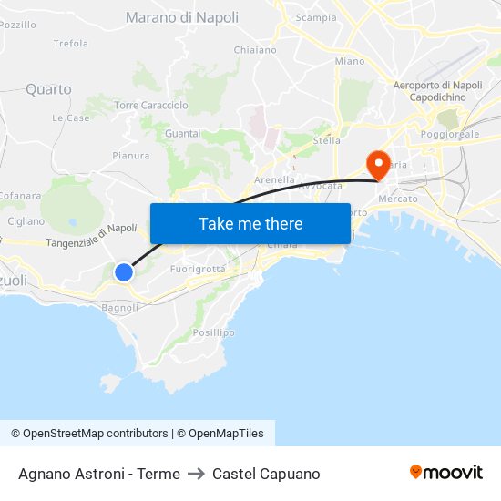 Agnano Astroni - Terme to Castel Capuano map