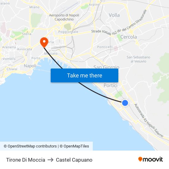 Tirone Di Moccia to Castel Capuano map