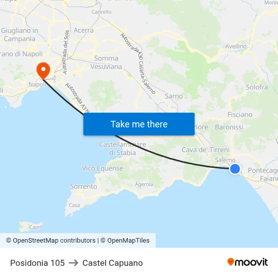 Posidonia 105 to Castel Capuano map