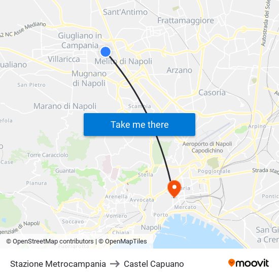 Stazione Metrocampania to Castel Capuano map