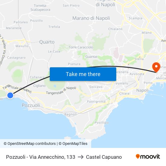 Pozzuoli - Via Annecchino, 133 to Castel Capuano map