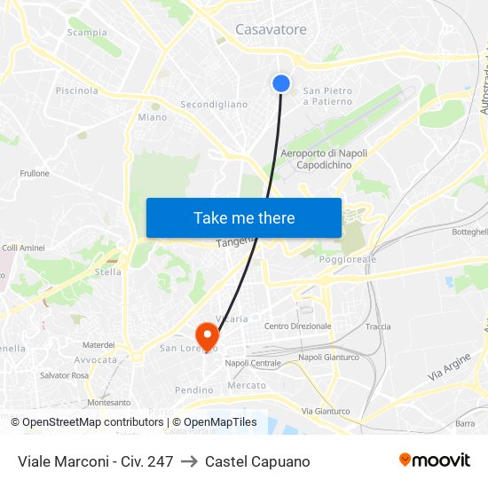 Viale Marconi - Civ. 247 to Castel Capuano map