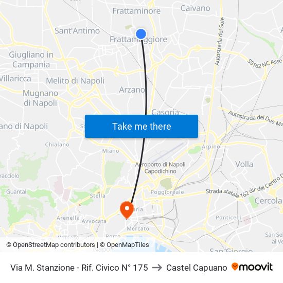 Via M. Stanzione - Rif. Civico N° 175 to Castel Capuano map