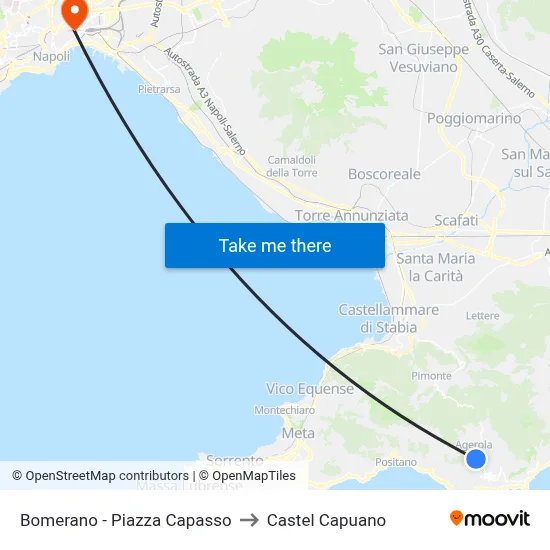 Bomerano - Capasso Square to Castel Capuano map