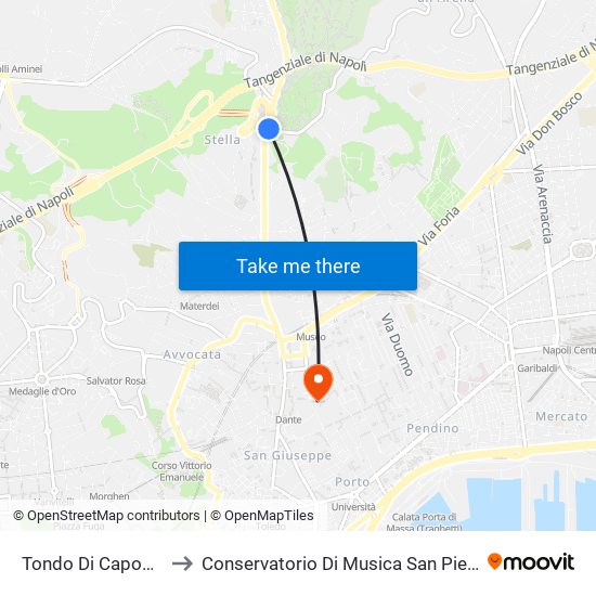 Tondo Di Capodimonte to Conservatorio Di Musica San Pietro A Majella map