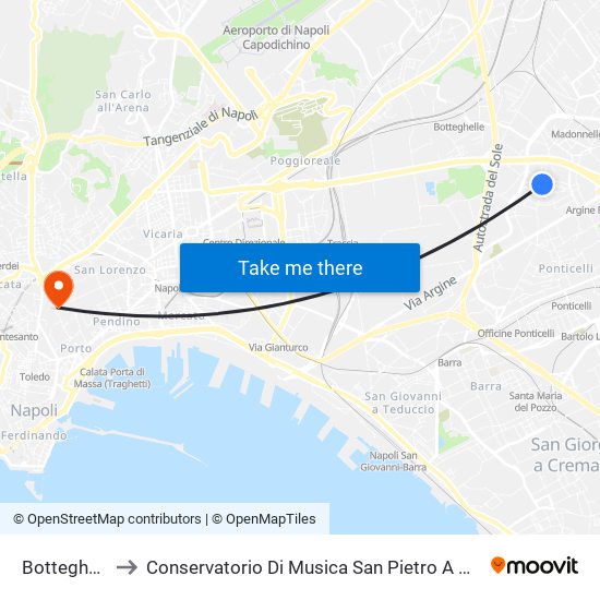 Botteghelle to Conservatorio Di Musica San Pietro A Majella map