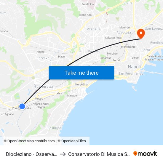 Diocleziano - Osservatorio Vesuviano to Conservatorio Di Musica San Pietro A Majella map
