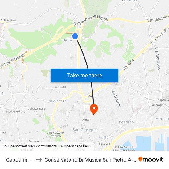 Capodimonte to Conservatorio Di Musica San Pietro A Majella map