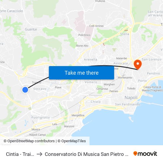 Cintia - Traiano to Conservatorio Di Musica San Pietro A Majella map