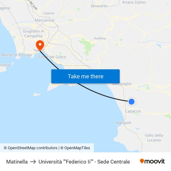 Matinella to Università ""Federico Ii"" - Sede Centrale map