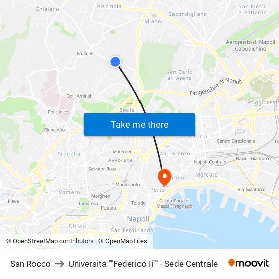 San Rocco to Università ""Federico Ii"" - Sede Centrale map