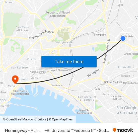 Hemingway - F.Lli Grimm to Università ""Federico Ii"" - Sede Centrale map