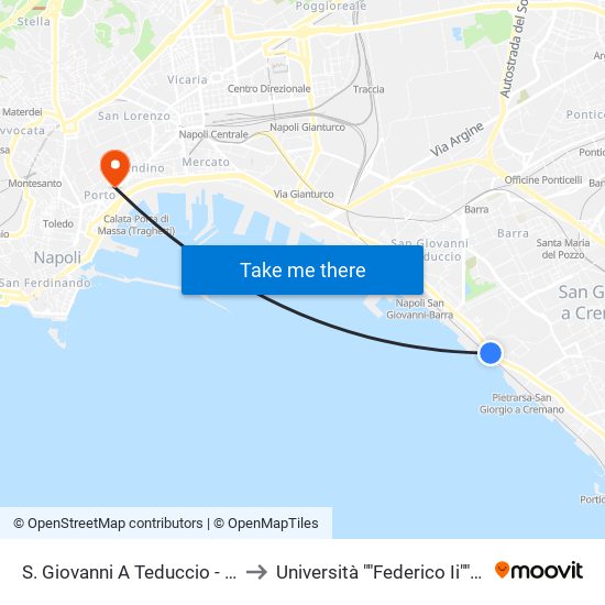 S. Giovanni A Teduccio - II Vicolo Marina to Università ""Federico Ii"" - Sede Centrale map