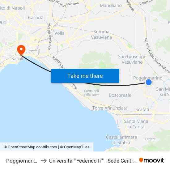 Poggiomarino to Università ""Federico Ii"" - Sede Centrale map