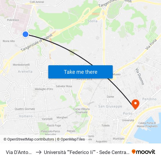 Via D'Antona to Università ""Federico Ii"" - Sede Centrale map
