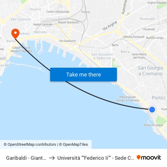 Garibaldi - Gianturco to Università ""Federico Ii"" - Sede Centrale map