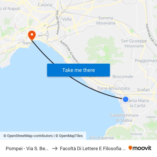 Pompei - Via S. Benedetto, 64 to Facoltà Di Lettere E Filosofia Porta Di Massa map