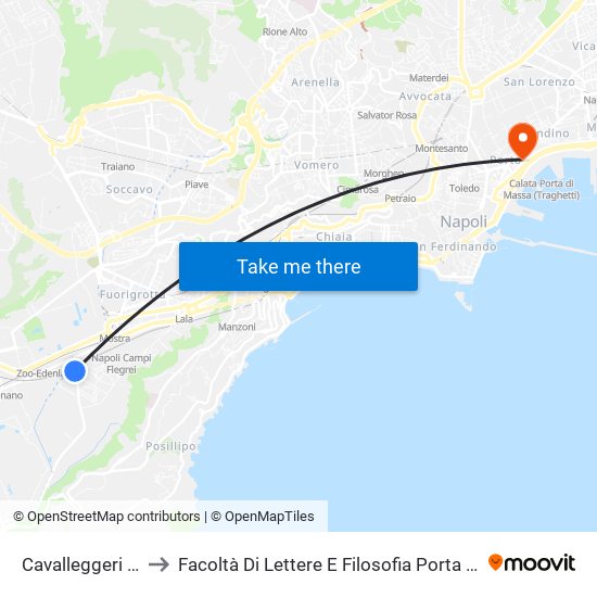 Cavalleggeri - M2 to Facoltà Di Lettere E Filosofia Porta Di Massa map