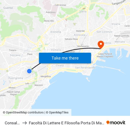Consalvo to Facoltà Di Lettere E Filosofia Porta Di Massa map