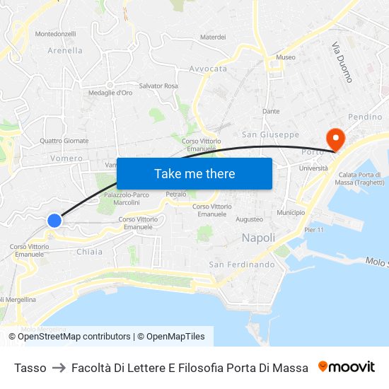 Tasso to Facoltà Di Lettere E Filosofia Porta Di Massa map