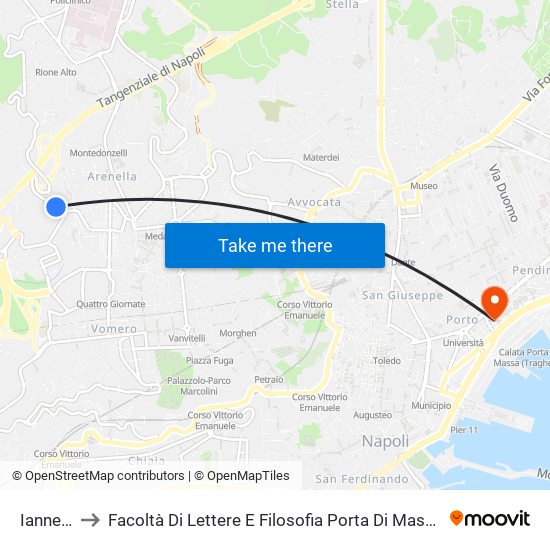 Iannelli to Facoltà Di Lettere E Filosofia Porta Di Massa map