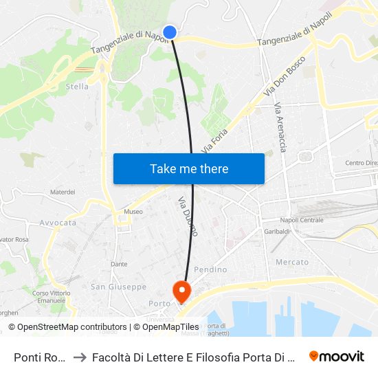 Ponti Rossi to Facoltà Di Lettere E Filosofia Porta Di Massa map