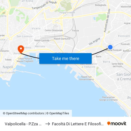 Valpolicella - P.Zza Abbeveratoio to Facoltà Di Lettere E Filosofia Porta Di Massa map